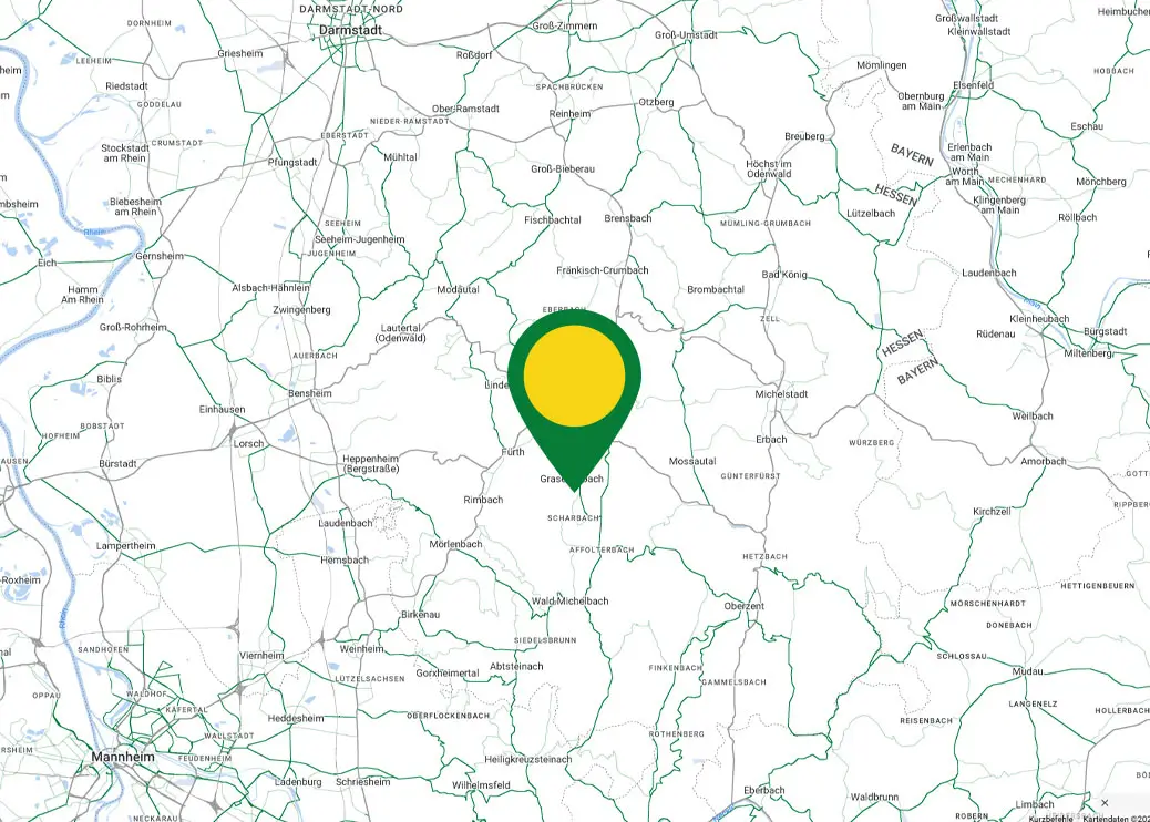 Standort des Hilsighof mit einem Marker auf einer Landkarte markiert